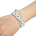 EVER FAITH Women's Austrian Crystal Black Enamel Leopard Hinged Bangle Bracelet Clear Gold-Tone