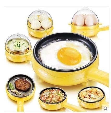 Kitchen Point Plastic and Steel 2 in 1 Multifuctional Electric Egg Cooker and Steamer with Automatic Off Frying pan (Standard Size)