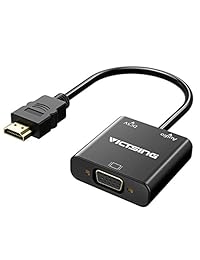 VicTsing   Adaptador HDMI a VGA con adaptador de audio, chapado en oro 1080P activo HDMI a VGA conversor de video macho a hembra con micro usb y 3.5 mm puerto de audio y cable para PC portátil Dvd