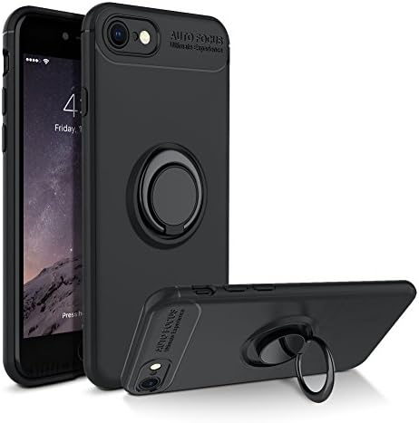 iPhone 7 Case, iPhone 8 Case, 360 Degree Swivel Ring Kickstand Ultra Cover Case,Slim Fit Shell Durable &amp; Flexible Material Full Protective Anti-Scratch Resistant Cover Case for iPhone 7/iPhone 8