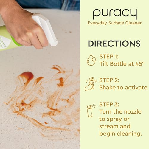 PURACY MULTI-SURFACE CLEANER SPRAY – PLANT-POWERED EVERYDAY SURFACE CLEANER – NATURAL ALL PURPOSE CLEANING SOLUTION AS SEEN ON TIKTOK (ORGANIC LEMONGRASS SPRAY BOTTLE, 16 FL OZ)