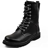 DUODUO Men's 2601 Genuine Leather Combat Boots