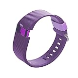 Etoper Replacement Large wrist Band for Fitbit Charge HR Wireless Activity Wristband Watch Fitness Tracker WatchBand/Band Silicone Accessories Purple