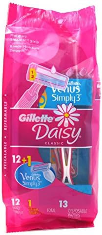 Gillette Womens Daisy Classic Razors 12 Count Disposable (6 Pack)