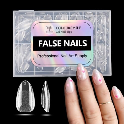 COLOURSMILE Short Oval Full Cover Nail Tips - 216pcs Pre-Shaped Gelly Press on Nails, 12 Sizes for Acrylic French Extension, DIY & Salon at Amazon
