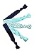 Mane Street Hair Ties (Blue) - Made From The Best Fold Over Elastic Material On The Market - No Tug Knotted Elastic Ribbon - Prevents Ponytail Holder Headache - Best Seller