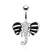 BodyJ4You Crystal Elephant Belly Ring 14G