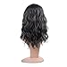 MelodySusie Mid Length Curly Wavy Wig for Women, 17 inches Hair Replacements Wig with Bang, Synthetic Fiber, Natural as Human Hair, for Daily Halloween Cosplay with Wig Cap, Light Brown (#054Black)