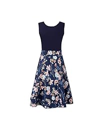 XUANCAOMAO - Vestido de cóctel informal sin mangas, cuello redondo, con cremallera, color negro