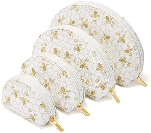Small Makeup Bag for Purse Luxury Women Cosmetic Bags for Toiletry Travel including 4 Different Sizes Pouch (White) 1 Small Makeup Bag for Purse Luxury Women Cosmetic Bags for Toiletry Travel including 4 Different Sizes Pouch (White)