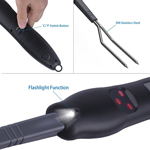 Meat Thermometer, Mayetori Digital Instant Read Cooking Thermometer Fork, BBQ Large Thermometer