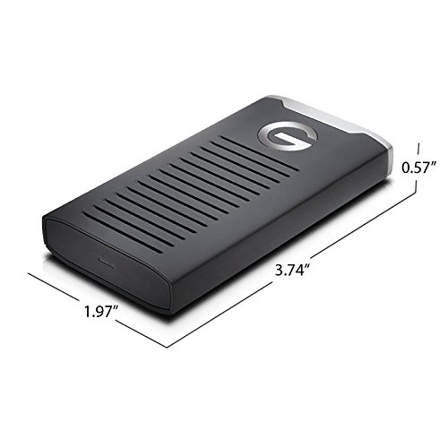 G-Technology 1TB G-DRIVE mobile SSD Durable Portable External Storage - USB-C (USB 3.1), Up to 560 MB/s - 0G06053-1, black