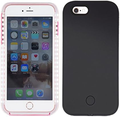 KINGDO Protective LED Illuminated Dimmable Selfie Cell Phone Case for iPhone 6/6s (Black)
