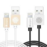 iPhone 6 Cable, iOrange-E 2 Pack Apple Certified 6 Ft Lightning Cable for iPhone 7 7Plus 6 6 Plus 5S 5C 5, iPad Air, iPad Mini, iPod Touch 5th Gen and iPod Nano 7th Gen, Black & White
