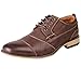Kunsto Men's Leather Cap Toe Oxford Shoes