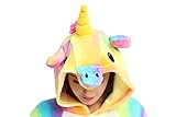 LeaveLive Adult Unicorn Onesie Kigurumi Animal Costume (L(168-177CM), Rainbow Unicorn)