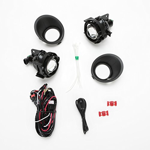 LEDIN for 2014 2015 Chevy Camaro Clear Projector Fog Lights Kit with Bezel + Switch + Wire Harness + Bulbs