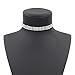 Gudukt Crystal Choker Necklace Silver Wide Rhinestone Choker Necklace for Women