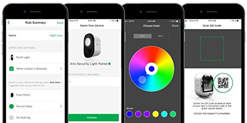 Arlo Lights - Smart Home Security Light | Wireless, Weather Resistant, Motion Sensor, Indoor/Outdoor, Multi-colored LED| 3 Light Kit  (ALS1103) camera not included