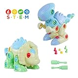 Yoohoom Dinosaur Take Apart Toys with Tools, Build and Play Dinosaur, STEM Preschool Learning Assembling Puzzle Dinosaur Figures Building Blocks for Boys Girls Toddlers Age 3+