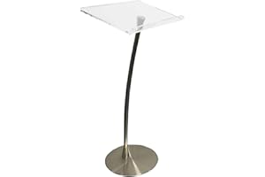 FUYAO Acrylic Podium Lecture Table - Acrylic Conference Pulpit Stand Podium School Church Office Lectern Stand with Multi-Pur