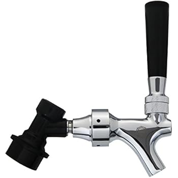 Stainless Steel Stem Beer keg Tap Faucet with Ball Lock disconnect chromed body