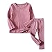 Little Kids Long Johns Thermal Underwear Set 2PC Crewneck Tops and Bottom Toddler Pajamas Warm Jammies,(1-7yrs)thumb 1