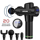 Massage Gun-Professional Deep Tissue Massager for Muscle Tension Relief,4 Massage Heads, 20-Speed Touch Screen Adjustment(Black)