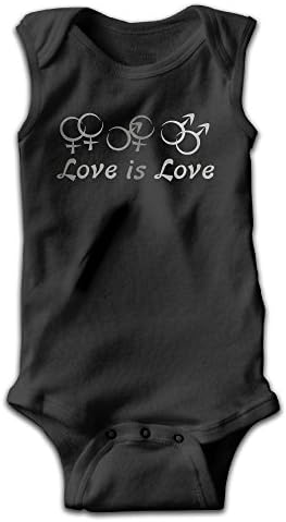 Think Out Loud Apparel Love Is Love Equal Rights Baby Romper Bodysuit Summer Sleeveless Striped Jumpsuit Newborn,6-24 Months,Newborn Babys,Newborn Boy's &amp; Girl's Designed Size 3M Black