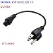 Toptekit US 3Pin Mickey Mouse Power Cord AC Power short Cord, USA Nema 5-15P Male to IEC320 C5 Female Laptop Power Cable,1ft 3-Prong Notebook/Laptop AC Power Cord IEC320 C5 to NEMA 5-15P UL/CSA listed