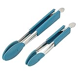 Rachael Ray Cityscapes Lil’ Huggers Nylon Tongs Set, Turquoise, 2-Piece