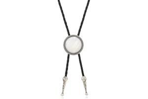 Joxevyia Bolo Tie for Men Vintage Cow Skull Leather Rope Western Cowboy Necktie Vintage Bola Tie Gift for Him