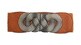 E-Clover Designer Metal Buckle Women's Elastic Waist Cinch Belt