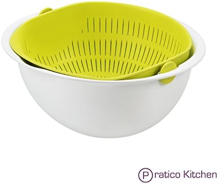Swivel 180 Degree Rotating Strainer, Colander &amp; Mixing Bowl 2 Piece Set - 3.2 L (3.28 qt)