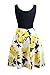 Womens Summer Casual Scoop Neck Lemon A Line Swing Casual Party Dress S