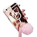 Black Lemon iPhone X Case with 360° Rotatable Crystal Ring Stand iPhone X Cases Covers with Tassel Hairball iPhone Case Drop Resistant Phone Case Shockproof Hard Protective Case for Womens Girls Pink