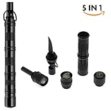 M Merkapa Magnesium Fire Starter Emergency Camping Tool Compass and Whistle Tactical Key Chain(Black)