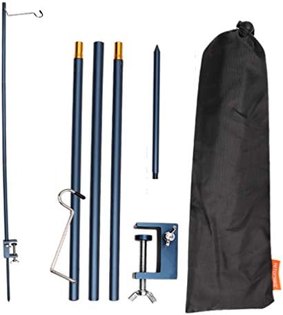 Gennki 進化版 ランタンスタンド ランタンポール クランプ式 打ち込む 両用 2way 超軽量 丈夫 安定強化 アルミ 折りたたみ ペグ付き 収納袋付き ランタン用アクセサリー アウトドア キャンプ用品