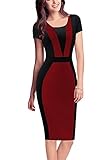 REPHYLLIS Women Summer Round Neck Business Working Cocktail Party Bodycon Dress