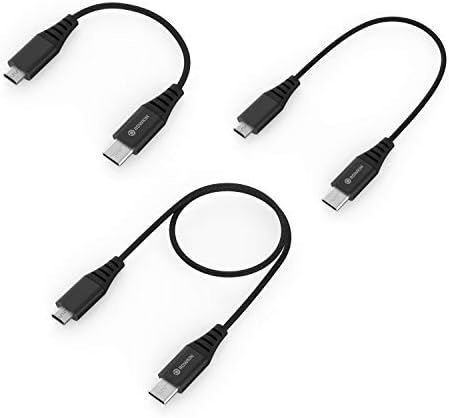 [3 Pack: 6in/1ft/3.3ft] Rowkin USB C to Micro USB Cable (Micro-USB to USB-C). Tangle-Free Braid, Fast Charging, Hi-Speed Data Transfer, Durable Type-C Cable for MacBook & Android Devices