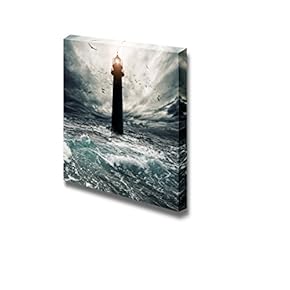 Stormy Sky Over Flooded Lighthouse Wall Decor