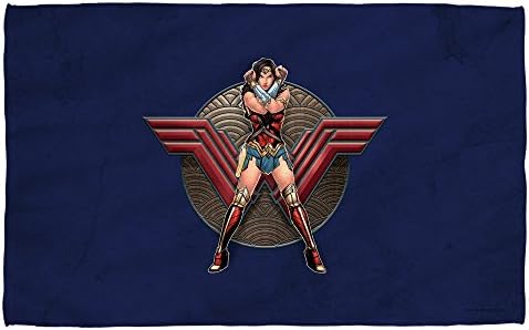 Trevco WWM114-BTW1-16x24 WONDER WOMAN MOVIE/WARRIOR EMBLEM -GOLF TOWEL-WHITE-GOLF 16x24