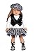 DreamWorld Collections - Fashionista - 5 Piece Outfit - Blouse, Vest, Hat, Skirt and Boots. Clothes Fits 18 Inch American Girl Doll  (Doll Not Included)