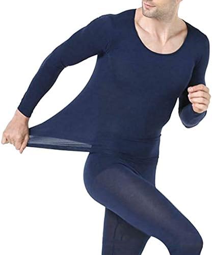 CozyRdm Men Seamless Thermals, Elastic Inner Wear, Solid Color Warm Slim Underwear, Sport Long Johns Base Layer for Male, Winter Gear Compression Suits for Winter