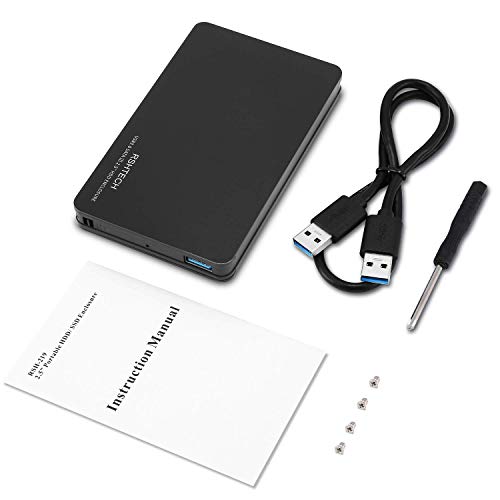 RSHTECH USB 3.0 to SATA Hard Drive Enclosure for 2.5 in 7mm and 9.5mm HDD SSD Aluminum Case [Support UASP and 4TB Drives](Black) - Thumbnail 6