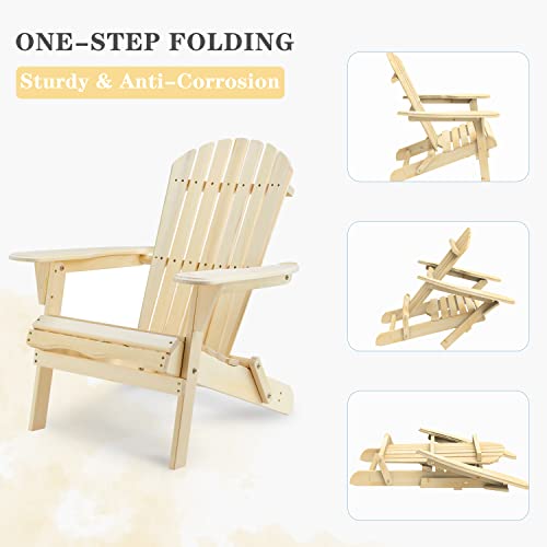 Wood Folding Adirondack Chair, Canadian Cedar Outdoor Patio Lounger