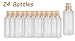 4E's Novelty Small Plastic Bottles with Cork (24 Pack) Mini Bottles 3 Inch 2 oz. - For Wedding Favors, Sand Art Bottles, Baby Shower Favor Jar