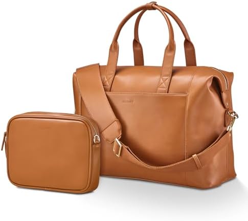 Amazon.com | Luxorro Full Grain Leather Duffle Bag for Men | Large