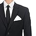Puentes Denver 100% White Cotton Pocket Square 10 x 10 Inches White Border