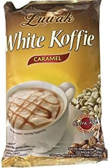Whiite Koffie 3 in 1 Instant Coffee (Caramel / 10-ct) -7oz (Pack of 1)